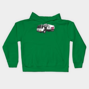 Garbage truck cartoon illustration Kids Hoodie